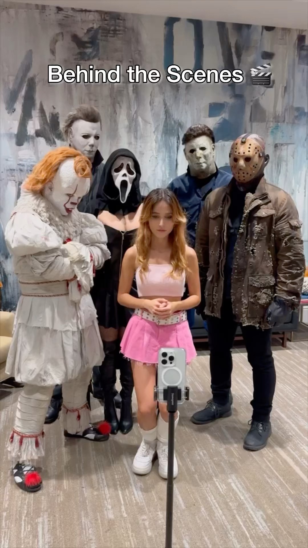 Behind the scenes of this viral video with my scarry friends ? #Scarry #BTS #andragogan